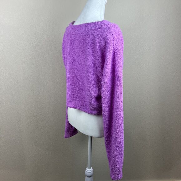 Wild Sable Cardigan Women’s‎ Medium Purple Button Front V-Neck Crop Top - Picture 7 of 14